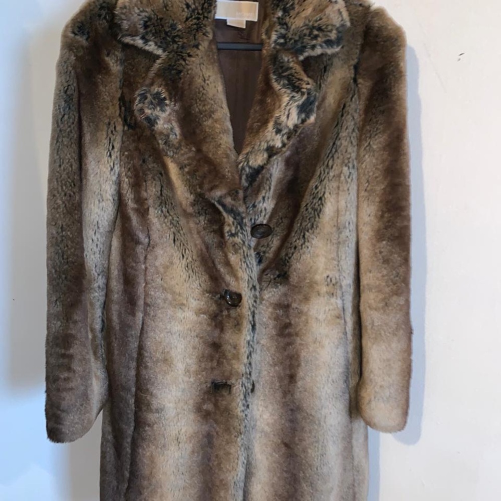 Elegant Brown Faux Fur Coat